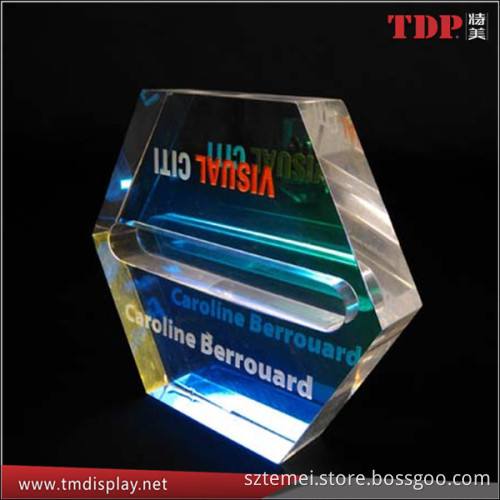 Clear Acrylic Personnal Award Plexiglass Trophy for Souvenir